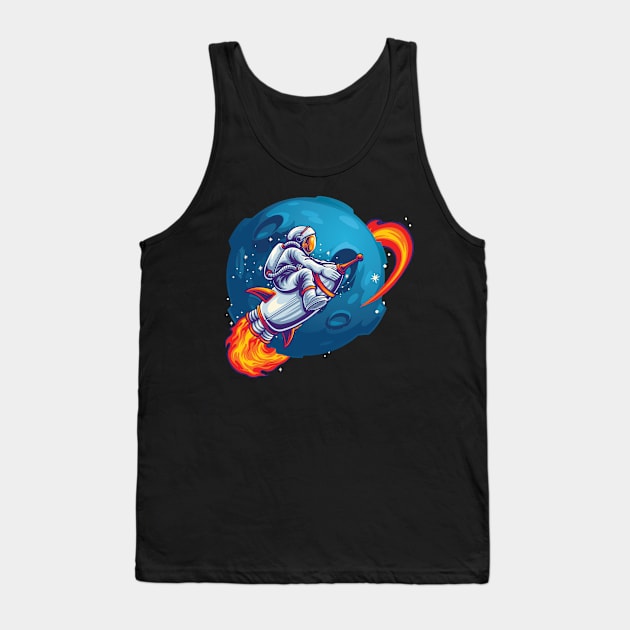 Astronaut On A Rocket Tank Top by jobieh shop